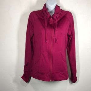 Sport Tek Excelsior Brewing Company pink zip up lightweight jacket size small